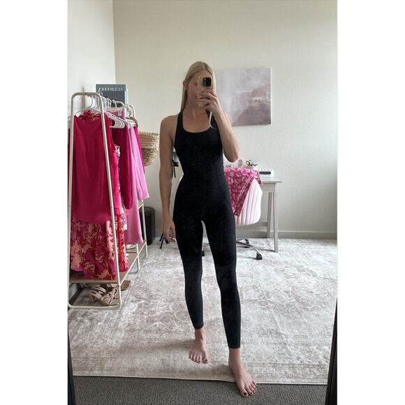 Abercrombie & Fitch YPB Women’s SculptLUX Corset Onsie Jumpsuit Black Size XS - Picture 1 of 5